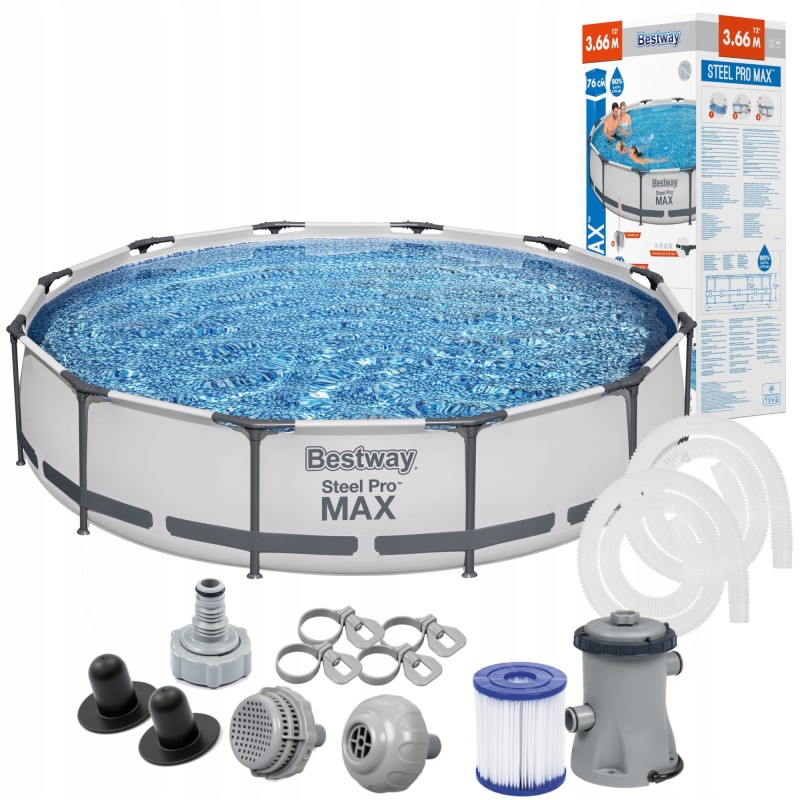Frame pool 366x76 pump filter family garden set