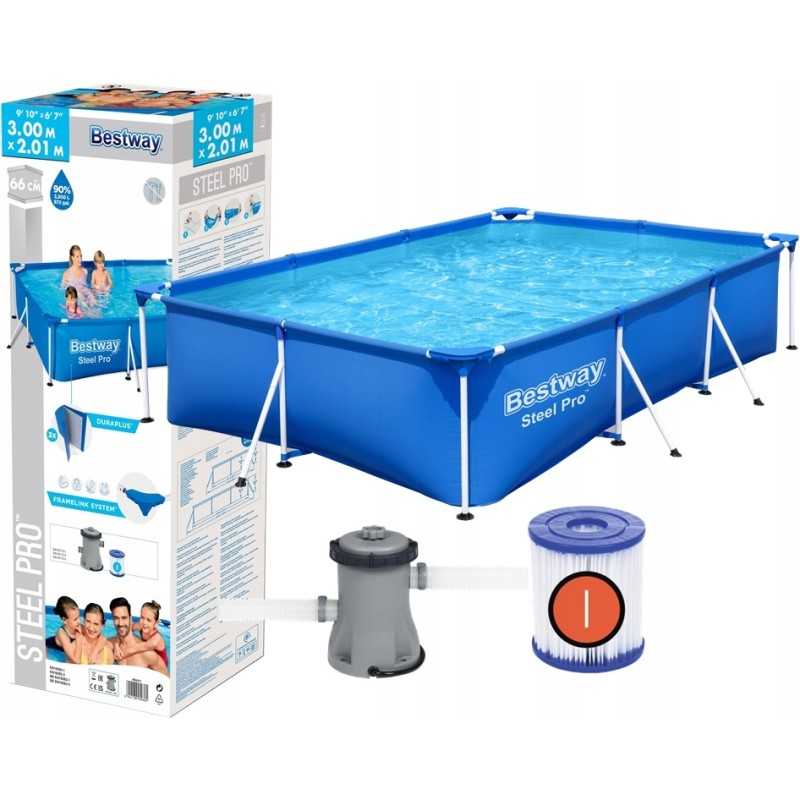 Bestway stačiakampio rėmo baseinas 300x201 56411