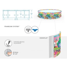 Bestway spalvoto rėmo baseinas 274x66 cm 5612f