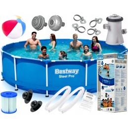 Swimming pool 366x76 frame family garden set