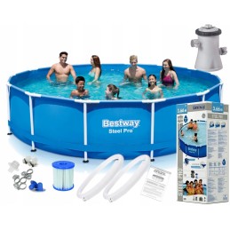 Swimming pool 366x76 frame family garden set