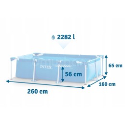 Plieninis sodo baseinas 260 x 160 x 65 cm 2in1 rinkinys intex 28271