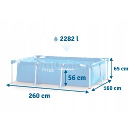 Plieninis sodo baseinas 260 x 160 x 65 cm 2in1 rinkinys intex 28271