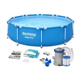 Bestway 56681 sodo karkasinis baseinas 366x76cm su 7in1 filtro siurbliu
