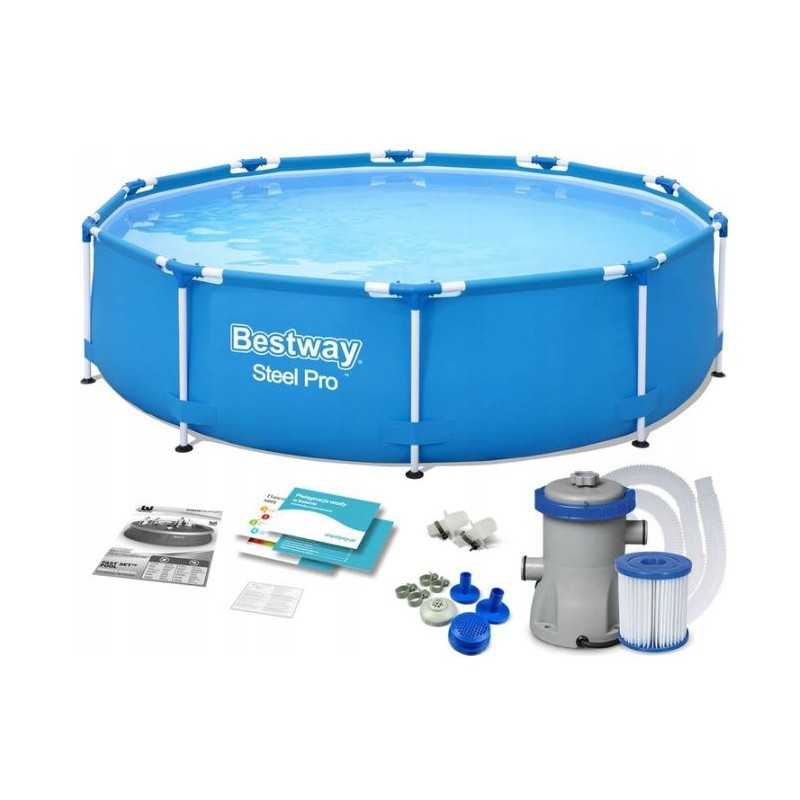 Bestway 56681 sodo karkasinis baseinas 366x76cm su 7in1 filtro siurbliu