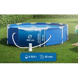 Sodo baseino intex 28212 rėmas su pompa 366x76 pripučiamais žaislais