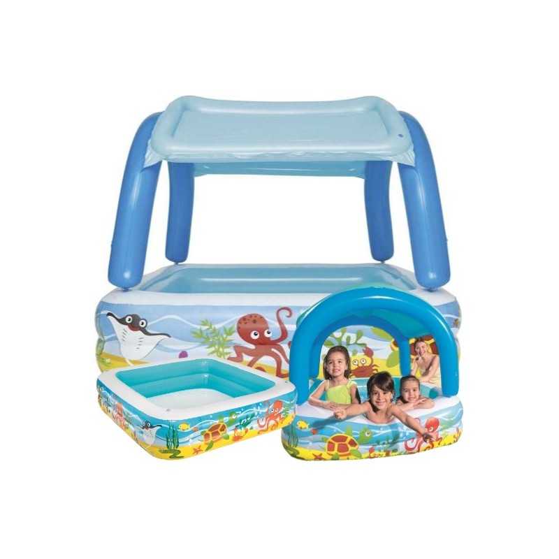 Sodo baseinas vaikams su stogeliu, irklavimo baseinas, 140 cm