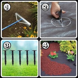 Juoda stora agrotekstilė 90g piktžolėms 1,6x50m uv3% agrotekstilė 50x inkarai