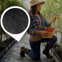 Juoda stora agrotekstilė 90g piktžolėms 1,6x50m uv3% agrotekstilė 50x inkarai