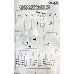 3 pakopų plieninės baseino kopėčios, 132 cm