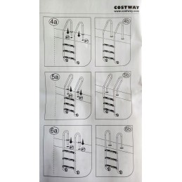 3 pakopų plieninės baseino kopėčios, 132 cm