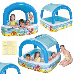 Didelis vaikų baseinas, pripučiamas sodo irklavimo baseinas su stogu