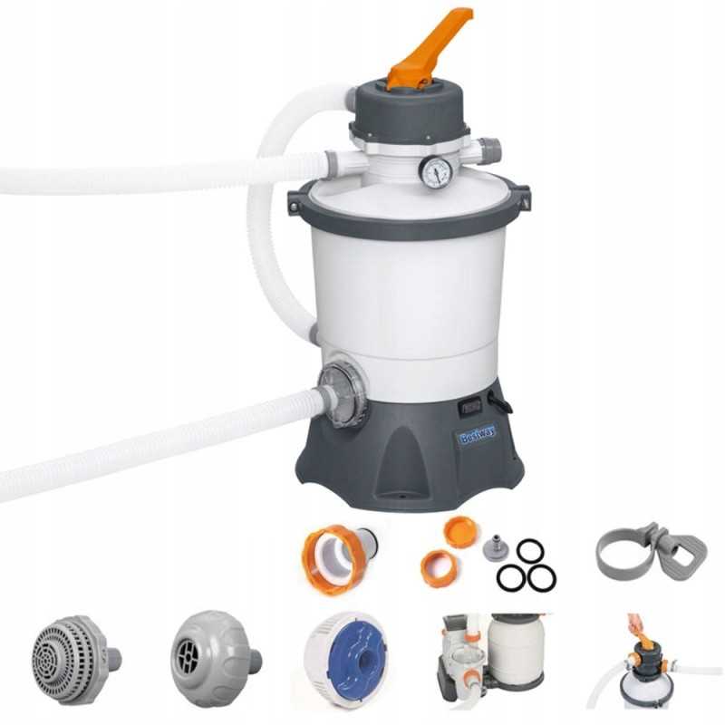 Smėlio filtro siurblys baseinui 3028l h Bestway chemconnect dozatorius