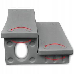 Laipteliai hidromasažinei voniai, 70x65x34cm, pilki