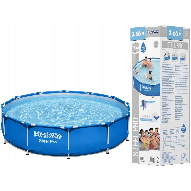 Large round frame pool bestway 366x76 cm 12ft