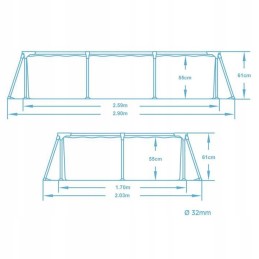 Sodo plieno baseinas 259x170x61 cm