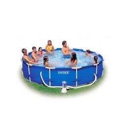 Plieninis sodo baseinas 305 x 76 cm rinkinys 2in1 intex 28200