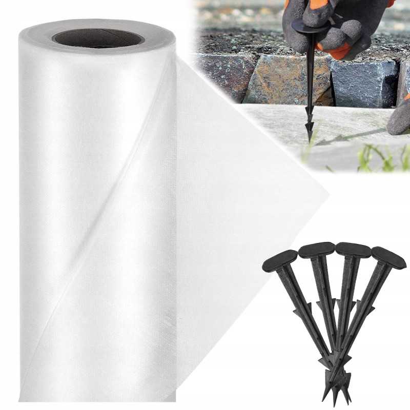 Žieminė agrotekstilė, stora, tvirta, UV, 1,6 x 100 m, inkarai