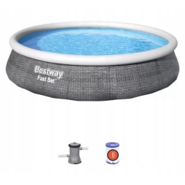 Bestway išsiplėtimo baseinas 396x84 cm rotango siurblys