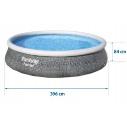 Bestway išsiplėtimo baseinas 396x84 cm rotango siurblys