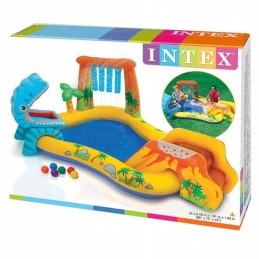 Pripučiamų baseinų žaidimų aikštelės dinozaurai su fontanu intex 57444