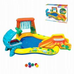 Pripučiamų baseinų žaidimų aikštelės dinozaurai su fontanu intex 57444