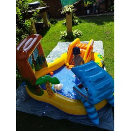 Pripučiamų baseinų žaidimų aikštelės dinozaurai su fontanu intex 57444