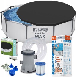 Bestway 56408 sodo baseino rėmas 305x76cm komplektinis dengiantis siurblio filtras