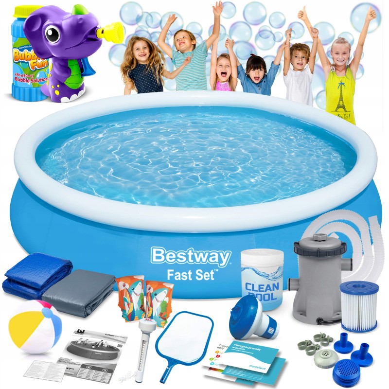 Išsiplečiantis sodo baseinas 366x76cm bestway 17in1