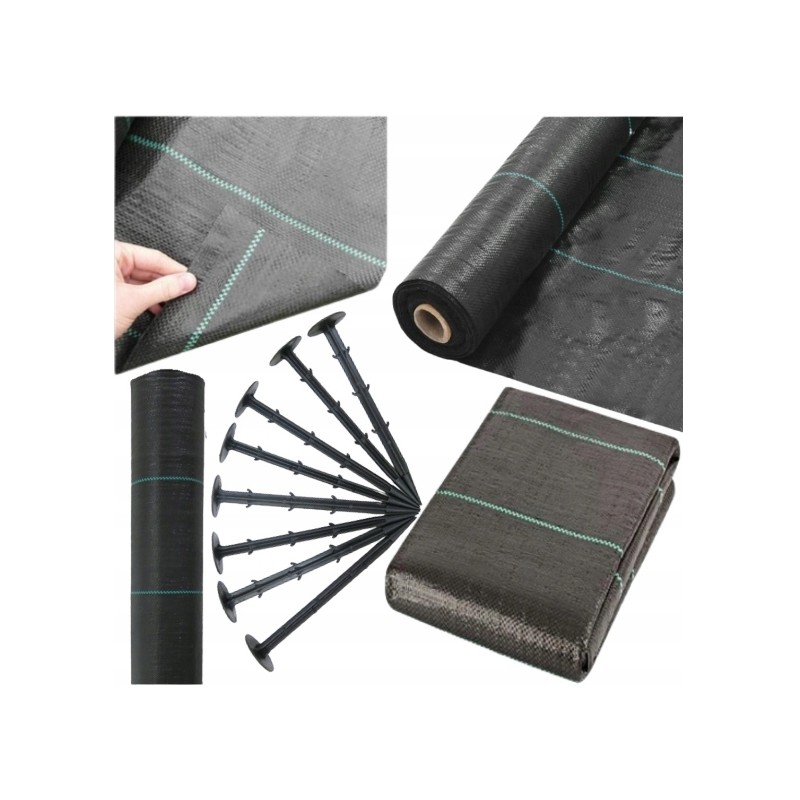 Strong anti-weed mat agrotextile 0.8m x 50m free 50 pcs anchors - temporary promotion