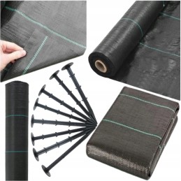 Stiprus nuo piktžolių kilimėlio agrotekstilė 0,8 m x 50 m nemokamai 50 vnt inkarų - laikina akcija