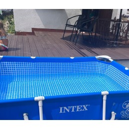Plieninis sodo baseinas 220 x 150 x 60 cm 2in1 rinkinys intex 28270
