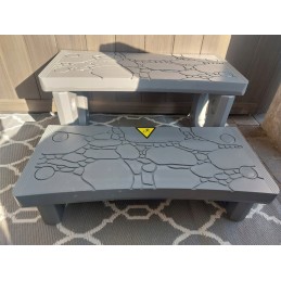 Laiptai namų SPA ir baseino voniai, pilki