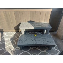 Laiptai namų SPA ir baseino voniai, pilki