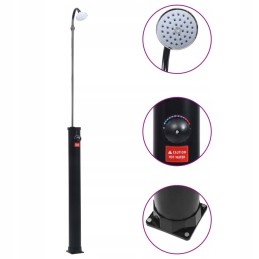 Sodo saulės dušas juodas 215cm 8 l