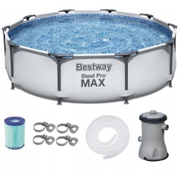 Bestway baseinas 305x76 siurblys stelaz plieno pro maks