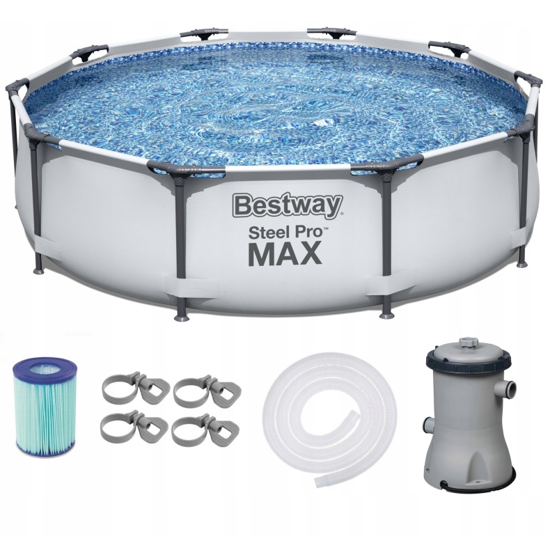 Bestway baseinas 305x76 siurblys stelaz plieno pro maks