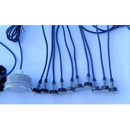 Didelis LED šviestuvas, 10 vnt mažų šviestuvų kubilui, 14 elementų, mega