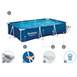 Sodo baseinas 300x201x66 rėmas su siurbliu bestway 56411 modelis 2024