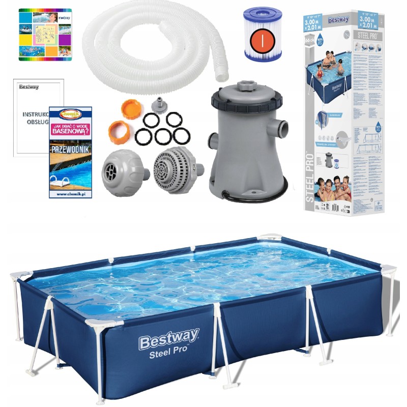 Bestway sodo stačiakampio rėmo baseinas 300x201 56411