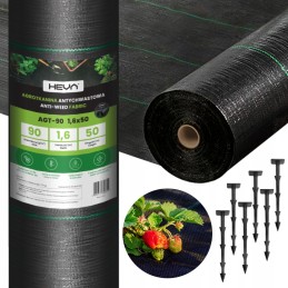 Agrotkanina heva kilimėlis nuo piktžolių ritinys 1,6x50m, svoris 90g/m2