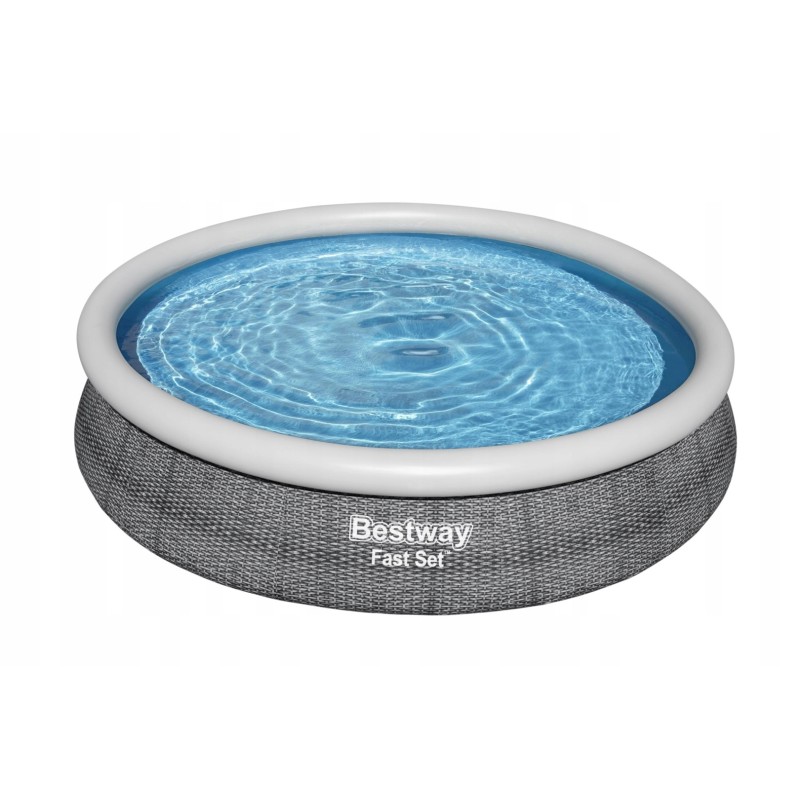 Bestway 57443 greitas išsiplėtimo baseinas su pripučiamu žiedu pilkas 3 66m