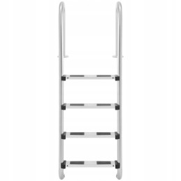 Plieninės baseino kopėčios su 4 laipteliais