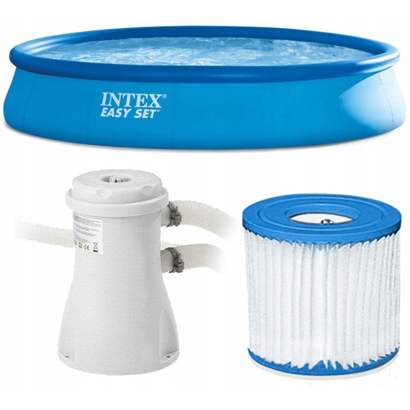 Sodo plėtimosi baseinas 396x84cm intex siurblys