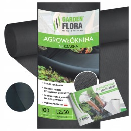 Agro GF nuo piktžolių agrotekstilė 1,2x50m juoda piktžolėms stora 100g