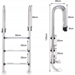 Padalintos baseino kopėčios su 3 skrydžiais 132 5 cm