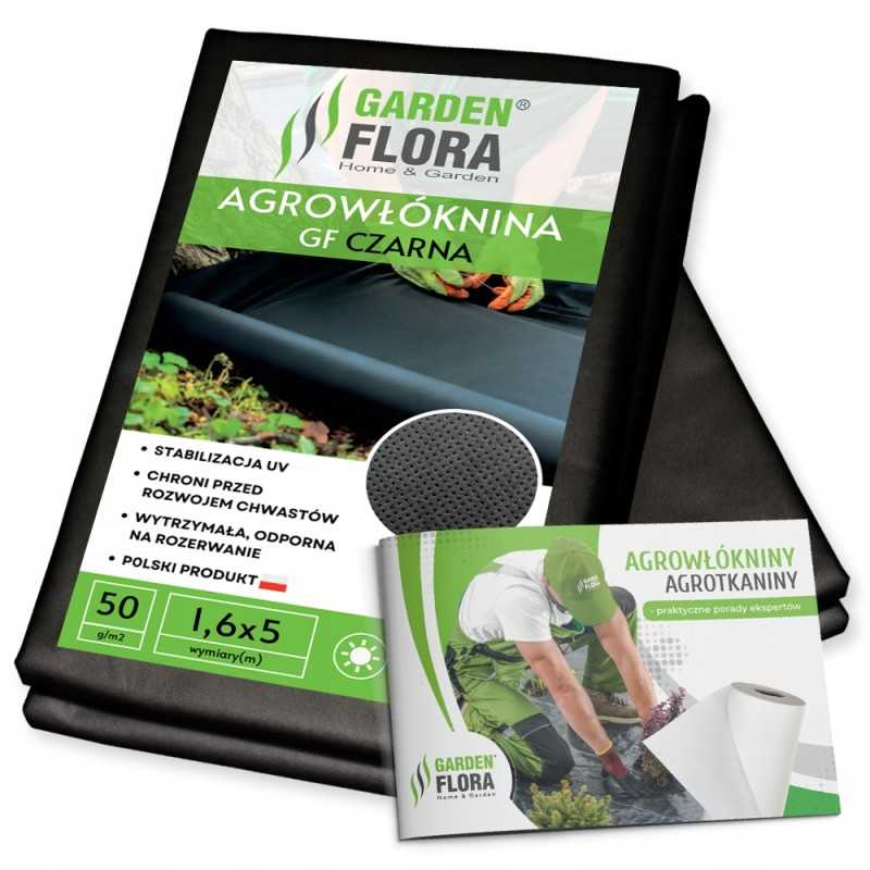 Juoda stora agrotekstilė piktžolėms 50g agrotekstilė 1,6x5m