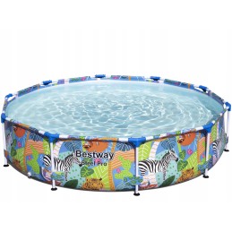 Zebra apvalaus rėmo baseinas vaikams bestway 305 66 cm 10ft