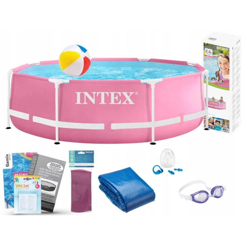 Plieninis sodo baseinas 244x76 intex 28290 rinkinys 9in1 modelis 2024