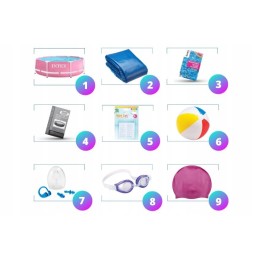 Plieninis sodo baseinas 244x76 intex 28290 rinkinys 9in1 modelis 2024